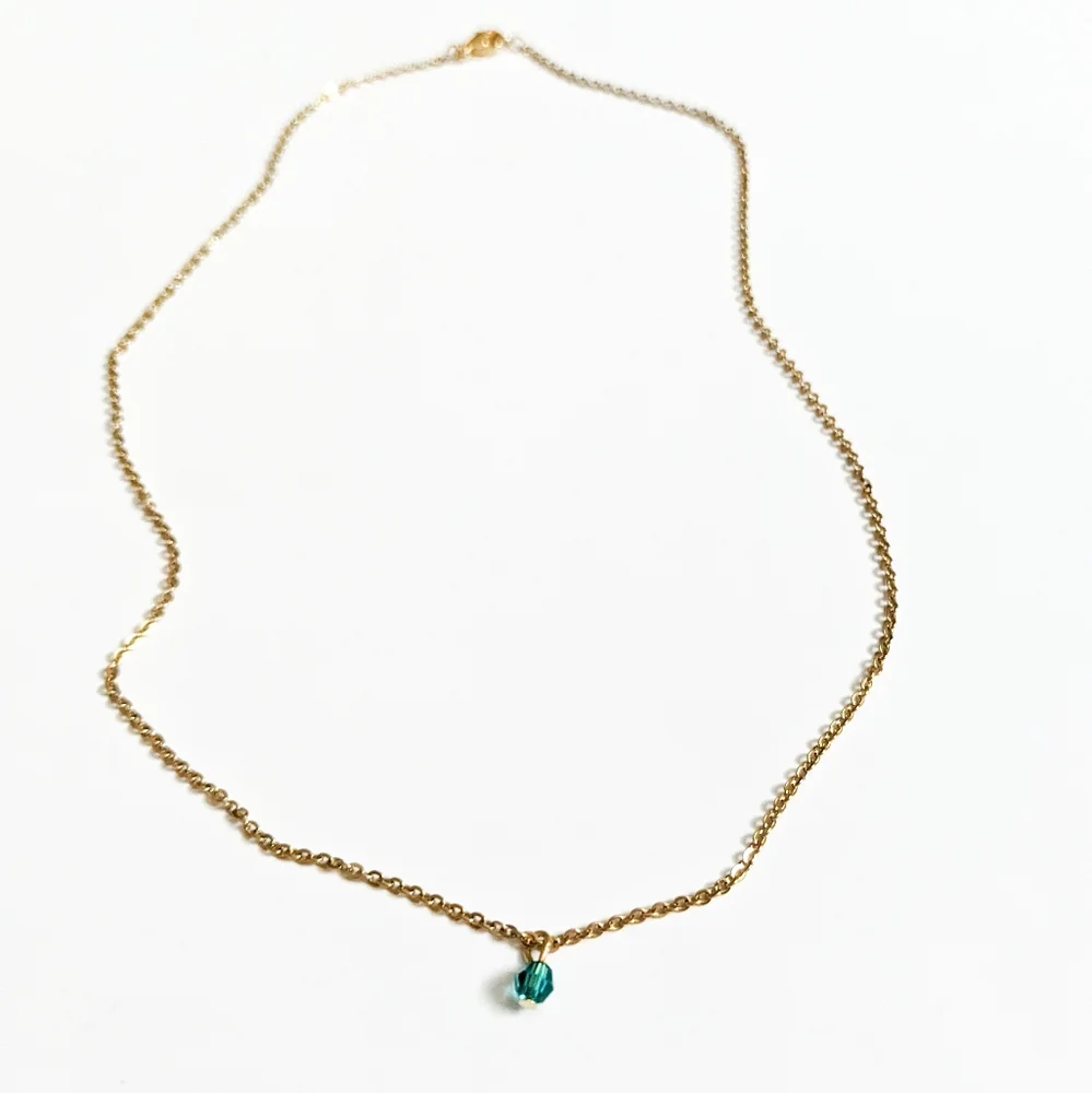 Emerald May Birthstone Gold-plated Choker Necklace - Picture 1 of 8